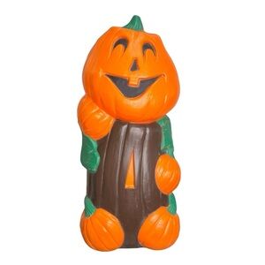 Vintage Halloween Blow Mold Pumpkin Jack o'lantern Tree, Plastic Lawn Yard Decor